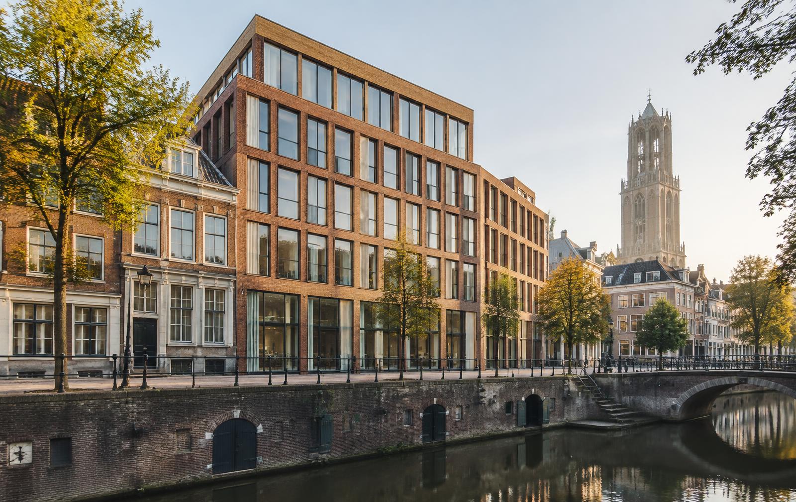 Canal-side office building in a historic city centre